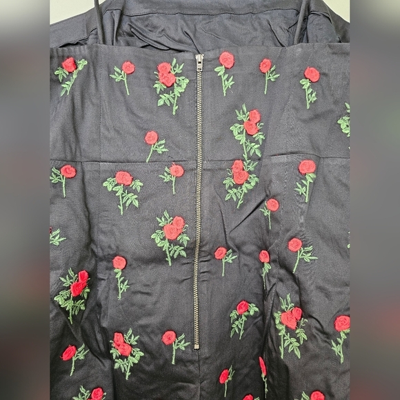 The Brynne 3D Spaghetti-Strap Dress by Maeve Anthropologie, Red Rose Pattern 22W - Picture 9 of 13